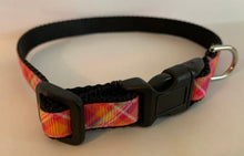 Load image into Gallery viewer, Bright Pink Plaid Pattern Summer Spring 1/2 Inch Dog Collar
