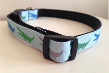 Load image into Gallery viewer, 5/8 inch Green and Blue Alligator Medium Dog Collar
