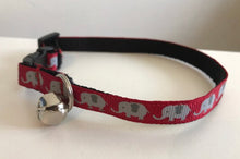 Load image into Gallery viewer, Crimson with Gray Elephants Alabama Football Collar in 1 inch, 5/8 inch, 1/2 inch or Cat size
