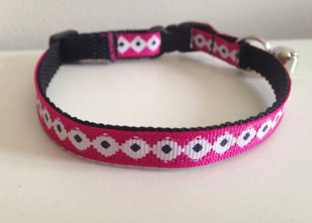 Pink black and White Aztec Cat Collar