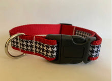 Load image into Gallery viewer, 1 inch Alabama Red and Houndstooth Leash and Collar Set
