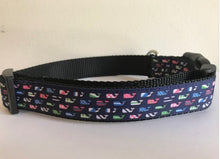 Load image into Gallery viewer, 1 inch Preppy Colorful Nautical Whales Large Dog Collar
