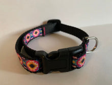 Load image into Gallery viewer, Pink with Teal and Black Aztec Pattern 1/2 Inch Dog Collar
