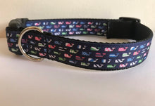 Load image into Gallery viewer, 1 inch Preppy Colorful Nautical Whales Large Dog Collar
