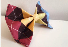 Load image into Gallery viewer, Colorful Brown Argyle Dog Bow Tie in Small, Medium or Large
