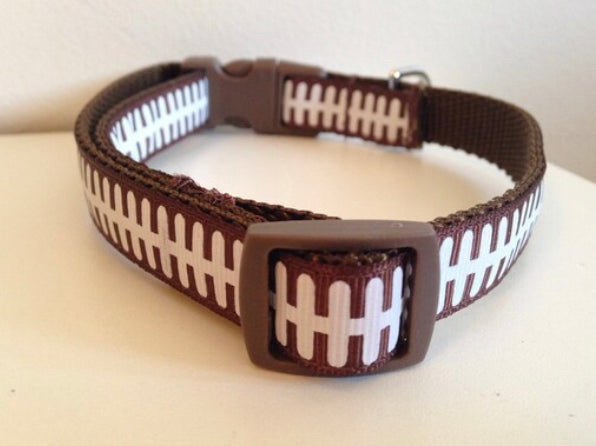 Medium 5/8 inch Brown Football Lace Collar