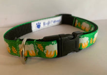 Load image into Gallery viewer, 5/8 inch Green Cheers Beer Mug Medium Dog Collar
