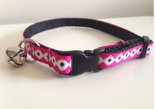 Load image into Gallery viewer, Pink black and White Aztec Cat Collar
