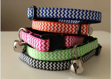 Load image into Gallery viewer, Chevron Cat Collar in Blue, Orange, Pink, Green, or Black
