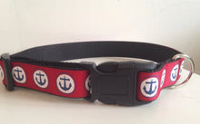 Load image into Gallery viewer, 1 inch Red with Blue Anchors Large Dog Collar

