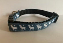Load image into Gallery viewer, 1/2 inch Small Blue Gray Moose Outdoor Nature Dog Collar
