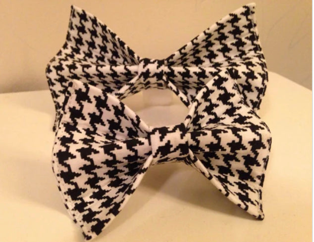Houndstooth Alabama Dog Bow Tie in Small, Medium or Large
