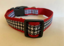 Load image into Gallery viewer, 1 inch Alabama Red and Houndstooth Leash and Collar Set
